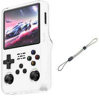 Clear Protective Case for R36S Transparent Storage Box Handheld Game Console TPU Anti-Scratch Shockproof Case with Lanyard