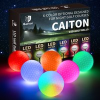 Caiton Night Glow Golfbälle – 6er-Set mit hochsichtbaren, schlagaktivierten Bällen für nächtliches Spielen, perfektes Geschenk für Golfliebhaber