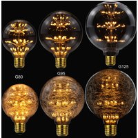 TIANFAN Vintage Led Bulb Starry Firework Edison Bulb G80 G95 G125 3W Not Dimmable 2200Kelvin Super Warm Decorative Light Bulbs