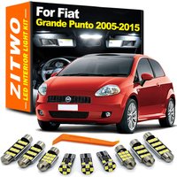 ZITWO 11Pcs LED Bulb Interior Light Kit For Fiat Grande Punto 199 2005 2006 2007 - 2012 2013 2014 2015 Vanity Mirror Trunk Lamp