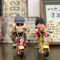 HOT 13cm Dragon Ball Z Anime Figure Son Goku Master Roshi Locomotives PVC Action Kame Sennin Motorcycle Toys for Children gitfs