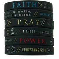 1pc/3pcs Faith Power Pray Bible rubber Wristbands silicone bracelet