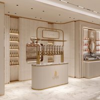 custom.Custom Detachable Perfume Display Cabinet Mobile Perfume Bar Glass LED Showcase Shelving Fragrance Kiosk Design