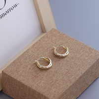 VENTFILLE 925 Sterling Silver Hoop Earrings For Women Gift Geometric Double Layered Crossover Irregular Jewelry Dropshipping