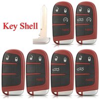 Jingyuqin – coque de clé télécommande rouge pour voiture, compatible SRT Hellcat, pour Dodge Dart Challenger Charger Durango Journey, pour Jeep Chrysler 300