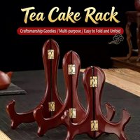 1pc Vintage Wooden Dish Display Rack Curved Design Handmade Foldable Easel Plate Tea Cake Stand Kitchen Home Storage Rack