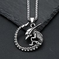 Vintage 316L Stainless Steel Alien Necklace For Men Women Punk Hip Hop Skull Movie Pendant Biker Jewelry Gifts Dropshipping