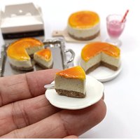NEW 1PCS 1/6 Scale Dollhouse Miniature Cheese Cake Pretend Food Mini Cake for Blyth OB11 BJD Dolls Toys Accessories