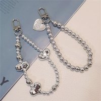 New Silvery Mobile Phone Chain Rope Love Metal Ball Phone Chain Phone Chain Phone