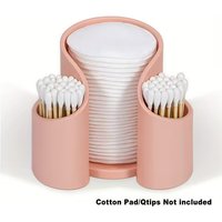 1pcs random Cotton Pad & Swab Organizer – 2-Compartment Glossy Tray, Space-Saving for Bathroom Desk