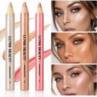 3 Shades Highlighter Pencil,Creamy Pearl Glow Face Highlighting Stick,Smooth Blendable Shimmer Makeup Pencil For Facial.