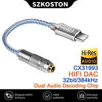 USB Type C to 3.5mm Audio Adapter CX31993 HiFi DAC Headphone Amplifier Audio Interface Earphone Amplifier SNR128dB 32b/384kHz