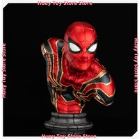 Official 38CM Spider-Man Light-Up Bust, Marvel Avengers Movie Resin Statue, LED Desktop Display Model Collectible Gift