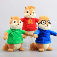 New 3pcs 22cm Alvin and the Chipmunks Halloween Plush Toys Kawaii Fluffy Chipmunks Stuffed Animals Birthday Christmas Gift