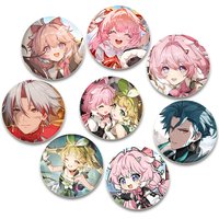 Game Anime Wuthering Waves HD Print Brooch Anime Badge Chixia/Jiyan/Danjin Cartoon Round Display Brooches Lapel Pins Jewelry