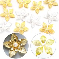 30pcs Metal Flower Spacer Beads Caps Iron Petals Connectors For Jewelry Making DIY Crafts Necklace Bracelets Decor Accessories