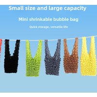 Trendy Magic Expandable Shopping Bag Wrinkle Bubble Puff Multi Purpose Large Capacity Elastic