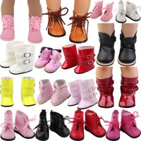 7cm Leather Boots Doll Shoes Clothes Accessories For 43cm Born Baby Doll,American 18Inch Girl,Our Generation Doll,Toys For Girls