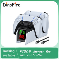 DinoFire Charging Station for PS5 Controller - Dual Fast Charger Dock for 2 DualSense Controllers, Type-C Gaming Accessories