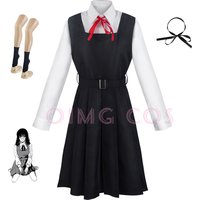Mitaka Asa Cosplay Costume Chainsaw Man Outfits Blue Suit Shirt Tie Short Wig Neck Ring Women Anime Uniform Halloween