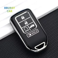 TPU Car Remote Key Case Cover Shell Fob for Honda Polit Jazz Jade Crider Odyssey Civic City Vezel Accord HR-V CRV