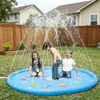 Summer Water Splash Sprinkle Mat For Kids Outdoor Lawn Play Pad Children Water Game Pool Toy Bath Play Mat For Boys And Girls