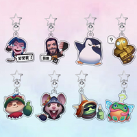 Acrylic Jinx Teemo bag charm Cute emoji Keychain KeyRing Stand 6CM Kawaii Jinx Pendant Keyring Key chain Jewelry Fans Gifts