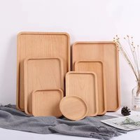 Wooden Tea Tray Desktop Rectangular Wooden Tray Creative Restaurant Cake Dessert Plate Multifunctional Bamboo Tea Tray Tableware