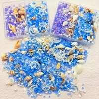 1 Box Ocean Epoxy Resin Filling Moon,Plastic Shells,Stars,Blue Purple Shell Conch,Crab,Starfish, Glitter Decorations for Jewelry