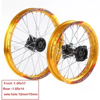 160cc 150cc Dirt Pit Bike 14 17 Inch Aluminium Alloy Wheels Front 1 60x17 Rear 1 85x14 Off Road Rim for Motorcycle