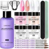 LIMEGIRL Acrylic Powder Set, Acrylic Powder and Tools Kit for 3D Flower Sculpting Creation, Suit for Beginner and Professional