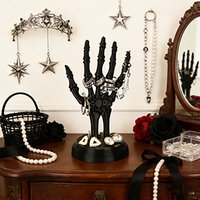 Cross-Border Dark Gothic Skeleton Hand Jewelry Holder with Base for Rings Earrings Necklaces Storage Display