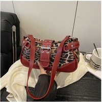Fashion Classic PU Shoulder Bags For Women Leopard Print Large Capacity Underarm Bag Retro Messenger Bag Shopping Handheld Bag