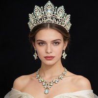 Princess Wedding Tiaras Bride Jewelry Sets for Women Luxury Necklace Earrings and Crown Bridal Sets Costume Accessories