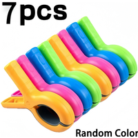 7Pcs Windproof Beach Towel Clips, Durable Lounge Chair Pegs, Vibrant Color Clothes Pins for Beach Pool Cruise Clothesline