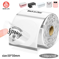 Marklife Thermal Printer Papers Transparency 50x50mmThermal Colorful Round Sticker Adhesive Paper Used For P50/D100/D200 Printer