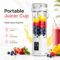 600ML Portable Juicer Cup, USB Rechargeable Electric Mini Juice Blender, Small Household Fruit Juice Maker, Dual Function