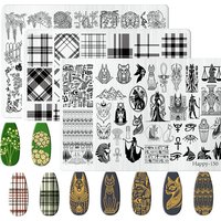 Pharaoh of Egypt Nail Stamping Plate Love Star Rural Flowers Nail Printing Stencil Templates Nail Art Stamper Manicure Tools