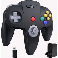 2.4 GHz Wireless N64 Controller Remote with USB & N64 Adapter for N64 Switch Online Windows PC Mac Raspberry Pi Built in Rumble