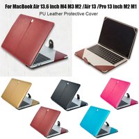 PU Leather Waterproof Bag Luxury Soft Laptop Cover Sleeve Case Protective for Macbook Air Pro Retina Leather Cover Case Handbag