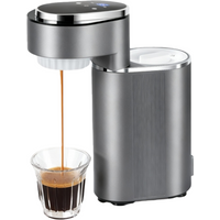 Tragbare Kaffeemaschine 15 Bar, 600W Mini Espresso Maschine, 150-ml-Wassertank, 11-Stufen-Regulierung, Reise und Geschenk