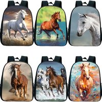 Running Horses Print Backpack for 2-4 Years Old Cute Children School Bags for Kids Bookbag Toddler Kindergarten Mini Rucksacks
