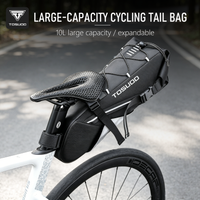 TOSUOD Waterproof Bicycle Saddle Bag 10L Expandable Bike Rear Tail Bag for MTB Road Bike Long Distance Cycling Travel