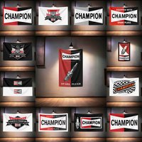 Cham-pions Auto Parts Flag 3x5ft 90x150cm For Garage Man Cave Bar Club Auto Shop Repair Shop Wall Decor Car Fans Banner