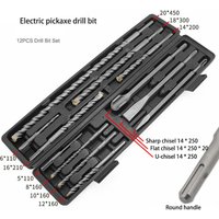 12pcs Drill Bit Set Electric Hammer Rock Drill Bit Set Chisel Sds Shank Impact Rotary Concrete Masonry Grooving New Power Tool
