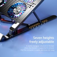 Laptop Cooling Pad with 2/4 Fans Foldable Notebook Stand RGB Silent Gaming Laptop Cooler Fan 7 Height for 11-17.3 Inch Notebook
