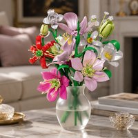 Eternal Lily Flower Bouquet Building Blocks Set Artificial Botanical Flowers DIY Home Desk Decor Mothers Day Birthday Gift