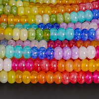 8x5mm Rainbow Gradient Dyed Jade Beads Polished Smooth Rondelle Loose Beads for Jewelry Making DIY Bracelet Necklace