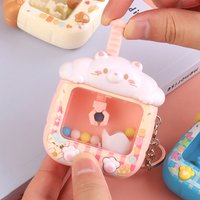 New Creative Design Catching Ball Machine Keychain Fun Small Home Crane Machine Pendant Cute Backpack Decoration Children Gifts
