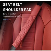 Car Seat Belt Pads Universal Nappa Leather Car Seat Shoulder Strap Pad Cushion Cover Car Belt Protector Safety Belt Cover